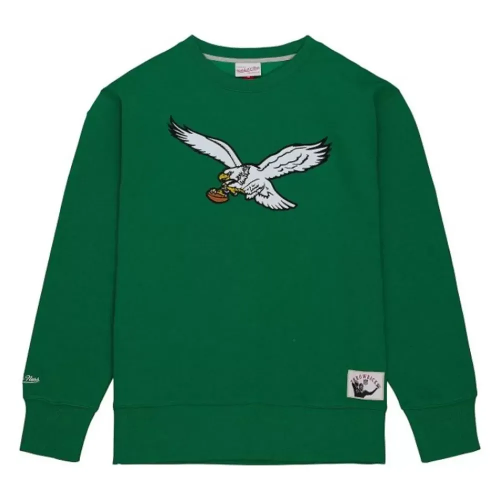 Apparel Mitchell & Ness Hoodies & Sweatshirts-Playoff Win 2.0 Crew Vintage Philadelphia Eagles