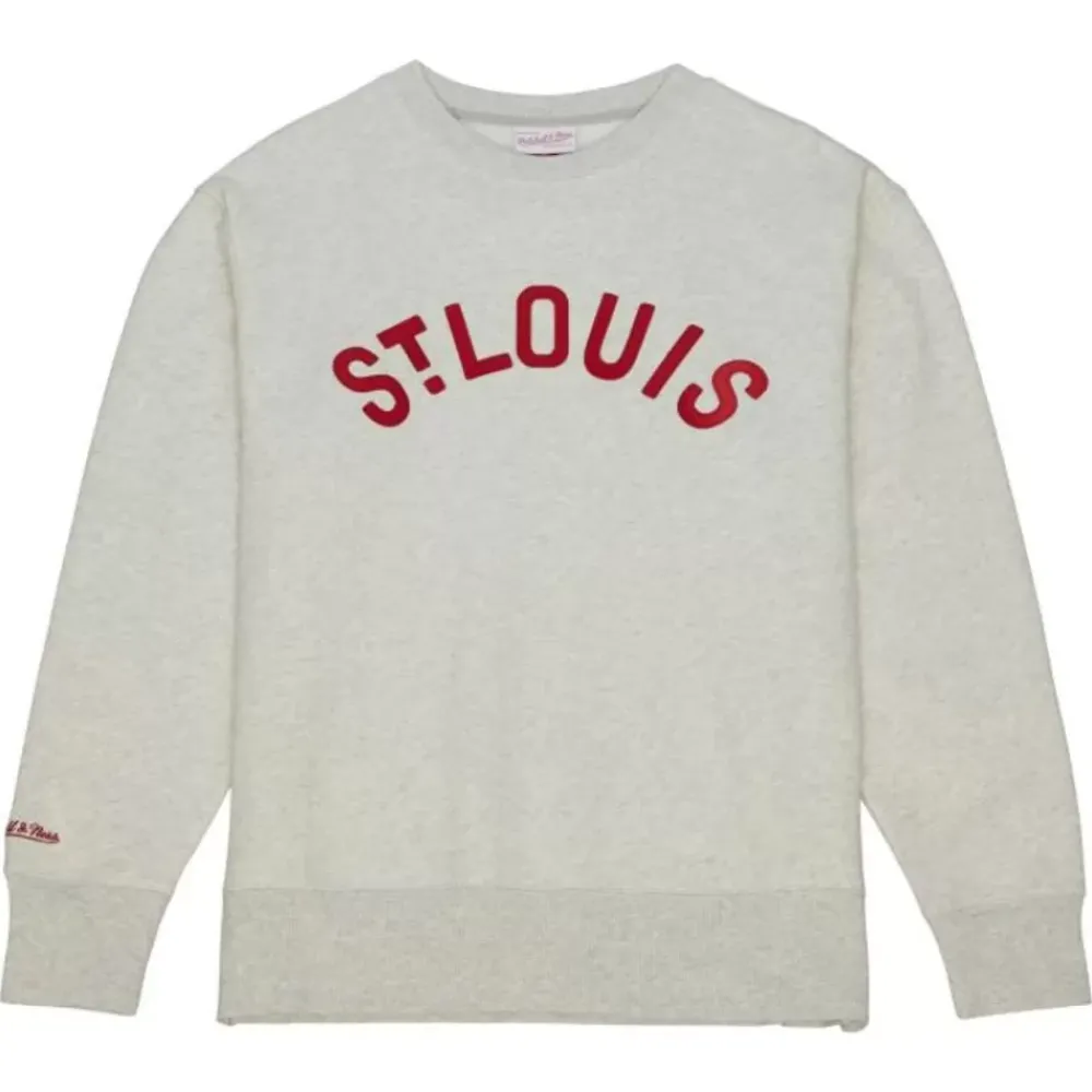 Apparel Mitchell & Ness Hoodies & Sweatshirts-Playoff Win 2.0 Crew Vintage St. Louis Cardinals