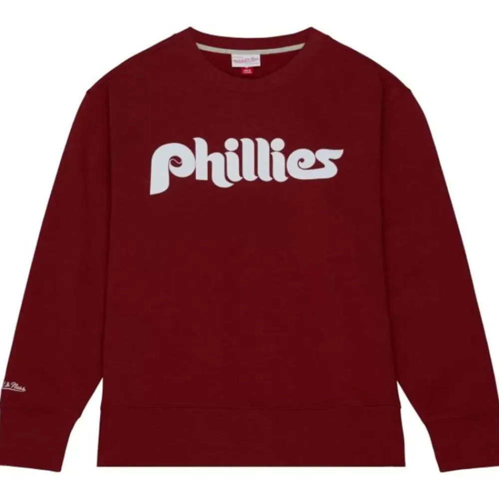 Apparel Mitchell & Ness Hoodies & Sweatshirts-Playoff Win 2.0 Crew Vintage Philadelphia Phillies