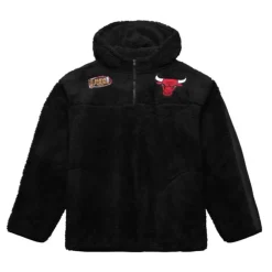 Apparel Mitchell & Ness Hoodies & Sweatshirts-Polar Fleece 1/4 Zip Pullover Hoodie Chicago Bulls