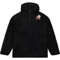Apparel Mitchell & Ness Hoodies & Sweatshirts-Polar Fleece 1/4 Zip Pullover Hoodie Cleveland Browns