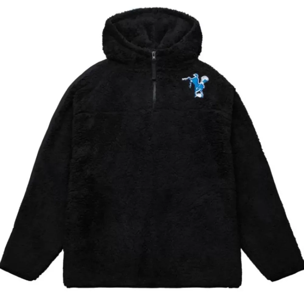 Apparel Mitchell & Ness Hoodies & Sweatshirts-Polar Fleece 1/4 Zip Pullover Hoodie Indianapolis Colts