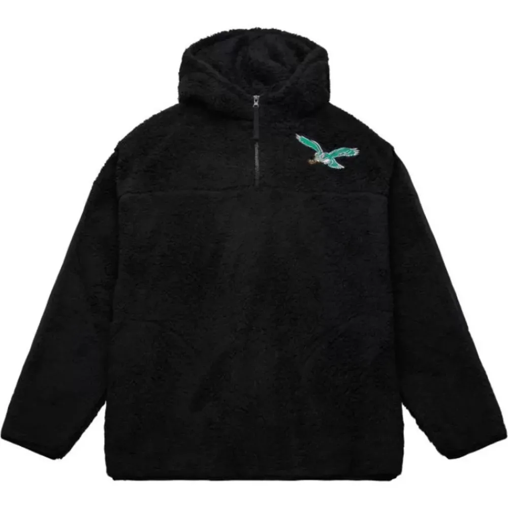 Apparel Mitchell & Ness Hoodies & Sweatshirts-Polar Fleece 1/4 Zip Pullover Hoodie Philadelphia Eagles
