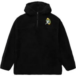 Apparel Mitchell & Ness Hoodies & Sweatshirts-Polar Fleece 1/4 Zip Pullover Hoodie Green Bay Packers