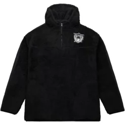 Apparel Mitchell & Ness Hoodies & Sweatshirts-Polar Fleece 1/4 Zip Pullover Hoodie Oakland Raiders