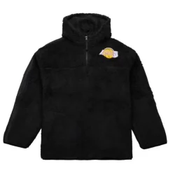 Apparel Mitchell & Ness Hoodies & Sweatshirts-Polar Fleece 1/4 Zip Pullover Hoodie Los Angeles Lakers