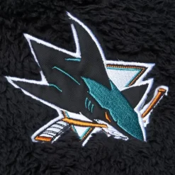 Apparel Mitchell & Ness Hoodies & Sweatshirts-Polar Fleece 1/4 Zip Pullover Hoodie Current Logo San Jose Sharks