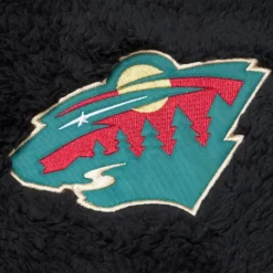 Apparel Mitchell & Ness Hoodies & Sweatshirts-Polar Fleece 1/4 Zip Pullover Hoodie Current Logo Minnesota Wild