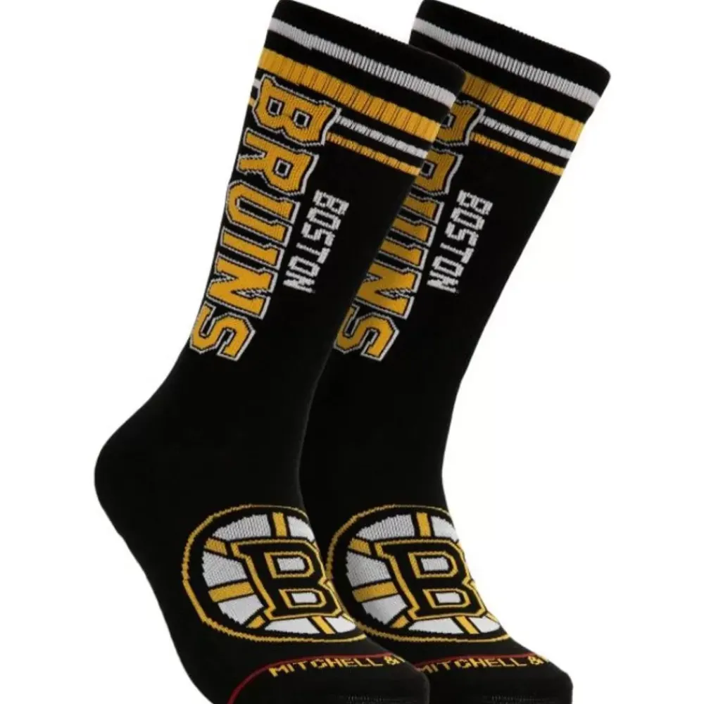 Apparel Mitchell & Ness Accessories-Power Play Crew Socks Boston Bruins