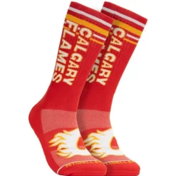 Apparel Mitchell & Ness Accessories-Power Play Crew Socks Calgary Flames