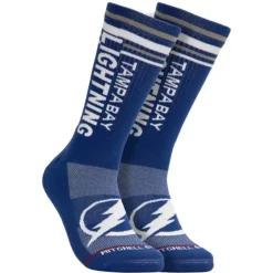 Apparel Mitchell & Ness Accessories-Power Play Crew Socks Tampa Bay Lightning
