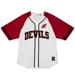 Apparel Mitchell & Ness T-Shirts & Tops-Practice Day Button Front Jersey New Jersey Devils