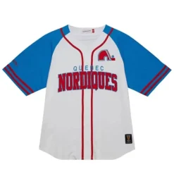 Apparel Mitchell & Ness T-Shirts & Tops-Practice Day Button Front Jersey Quebec Nordiques