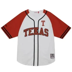 Apparel Mitchell & Ness T-Shirts & Tops-Practice Day Button Front Jersey University Of Texas At Austin