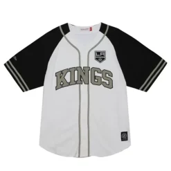 Apparel Mitchell & Ness T-Shirts & Tops-Practice Day Button Front Jersey Los Angeles Kings