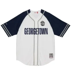 Apparel Mitchell & Ness T-Shirts & Tops-Practice Day Button Front Jersey Georgetown University