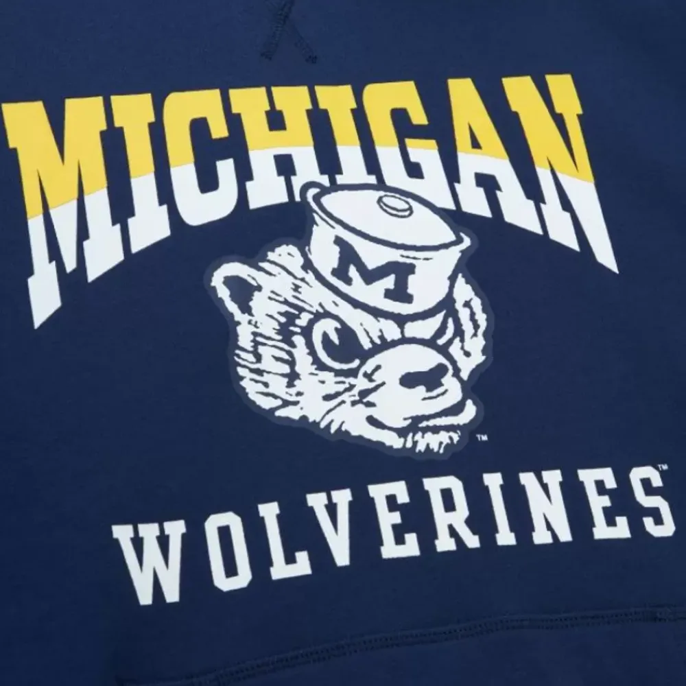 Apparel Mitchell & Ness Hoodies & Sweatshirts-Pre-Game Ss Fleece Hoodie University Of Michigan