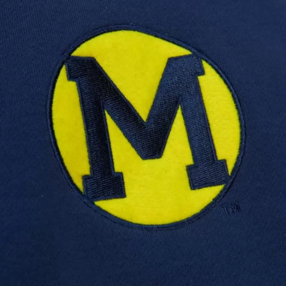 Apparel Mitchell & Ness Hoodies & Sweatshirts-Pre-Game Ss Fleece Hoodie University Of Michigan