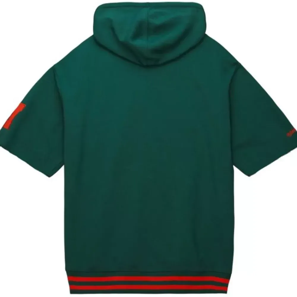 Apparel Mitchell & Ness Hoodies & Sweatshirts-Pre-Game Ss Fleece Hoodie University Of Miami