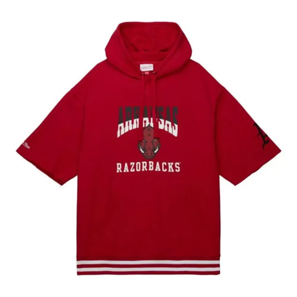 Apparel Mitchell & Ness Hoodies & Sweatshirts-Pre-Game Ss Fleece Hoodie University Of Arkansas