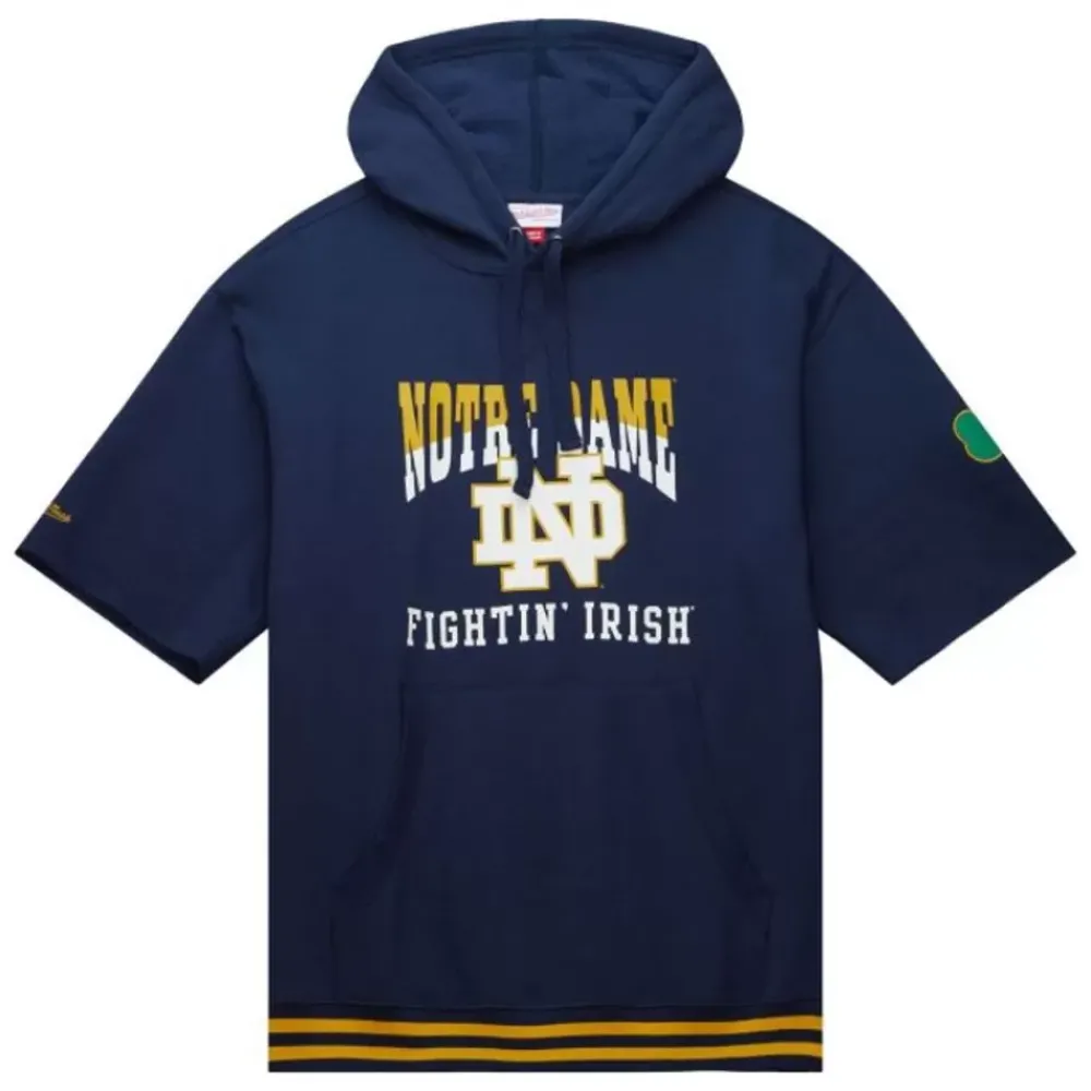 Apparel Mitchell & Ness Hoodies & Sweatshirts-Pre-Game Ss Fleece Hoodie University Of Notre Dame