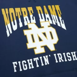 Apparel Mitchell & Ness Hoodies & Sweatshirts-Pre-Game Ss Fleece Hoodie University Of Notre Dame