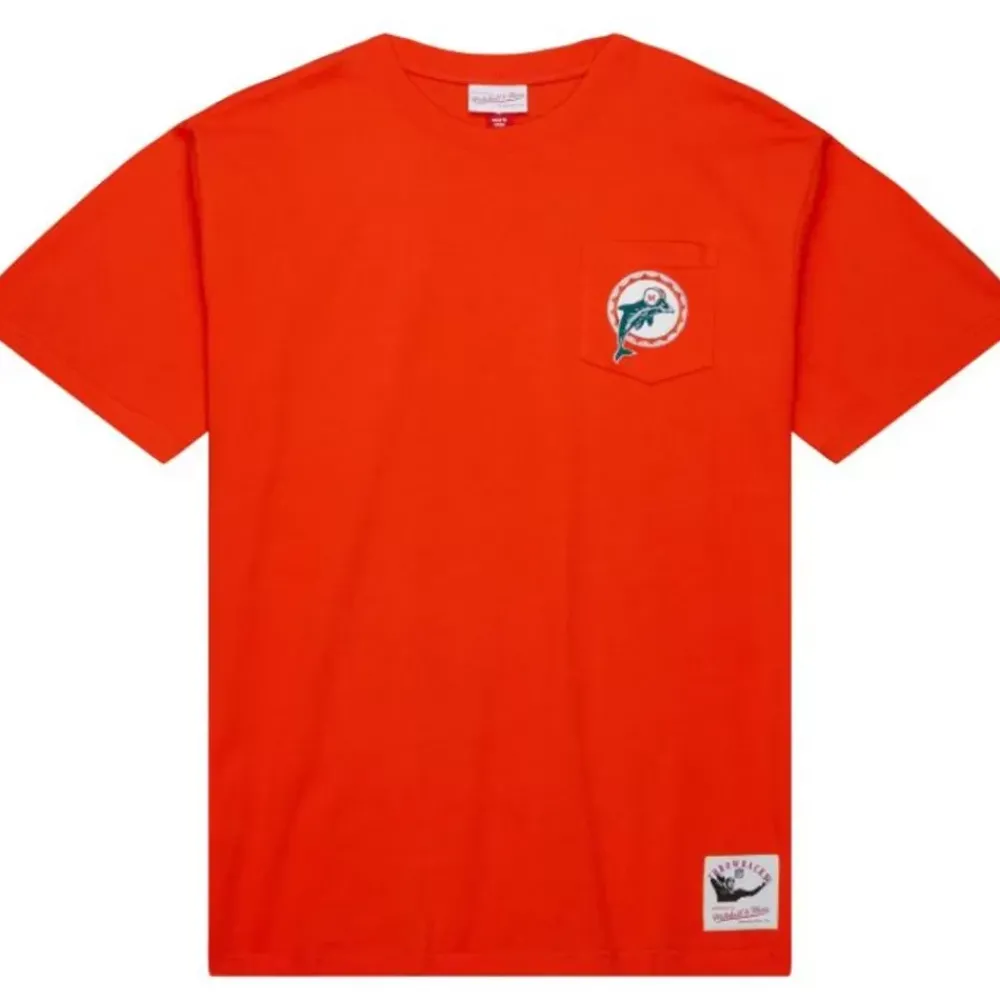 Apparel Mitchell & Ness T-Shirts & Tops-Premium Pocket Tee Miami Dolphins