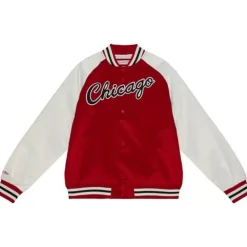 Apparel Mitchell & Ness Jackets & Outerwear-Primetime Lightweight Satin Jacket Chicago Bulls