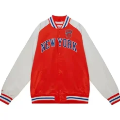 Apparel Mitchell & Ness Jackets & Outerwear-Primetime Lightweight Satin Jacket New York Knicks