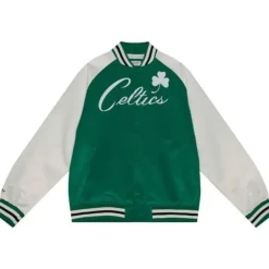 Apparel Mitchell & Ness Jackets & Outerwear-Primetime Lightweight Satin Jacket Boston Celtics