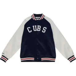 Apparel Mitchell & Ness Jackets & Outerwear-Primetime Lightweight Satin Jacket Chicago Cubs
