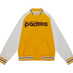 Apparel Mitchell & Ness Jackets & Outerwear-Primetime Lightweight Satin Jacket San Diego Padres