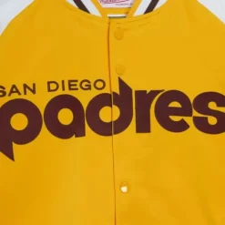 Apparel Mitchell & Ness Jackets & Outerwear-Primetime Lightweight Satin Jacket San Diego Padres