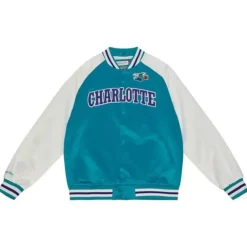 Apparel Mitchell & Ness Jackets & Outerwear-Primetime Lightweight Satin Jacket Charlotte Hornets