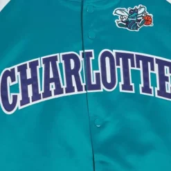 Apparel Mitchell & Ness Jackets & Outerwear-Primetime Lightweight Satin Jacket Charlotte Hornets