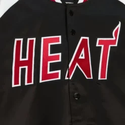 Apparel Mitchell & Ness Jackets & Outerwear-Primetime Lightweight Satin Jacket Miami Heat