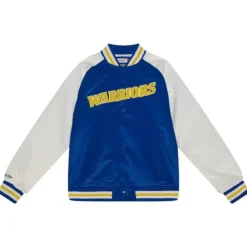 Apparel Mitchell & Ness Jackets & Outerwear-Primetime Lightweight Satin Jacket Golden State Warriors
