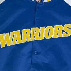 Apparel Mitchell & Ness Jackets & Outerwear-Primetime Lightweight Satin Jacket Golden State Warriors