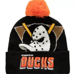 Headwear Mitchell & Ness -Punch Out Pom Knit Anaheim Ducks