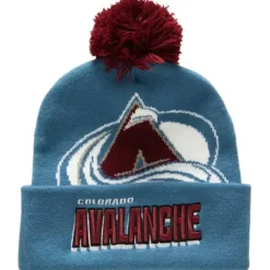 Headwear Mitchell & Ness -Punch Out Pom Knit Colorado Avalanche