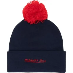 Headwear Mitchell & Ness -Punch Out Pom Knit Columbus Blue Jackets