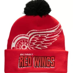 Headwear Mitchell & Ness -Punch Out Pom Knit Detroit Red Wings