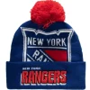 Headwear Mitchell & Ness -Punch Out Pom Knit New York Rangers