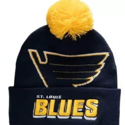 Headwear Mitchell & Ness -Punch Out Pom Knit St. Louis Blues