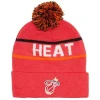 Headwear Mitchell & Ness -Reload 2.0 Pom Knit Beanie Miami Heat