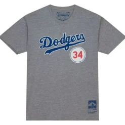 Apparel Mitchell & Ness T-Shirts & Tops-Retired Number Tee Los Angeles Dodgers Fernando Valenzuela