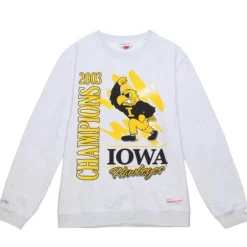 Apparel Mitchell & Ness Hoodies & Sweatshirts-Retro Brush Crew University Of Iowa