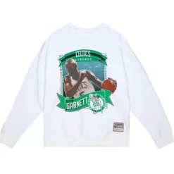 Apparel Mitchell & Ness T-Shirts & Tops-Retro Card Crew Longsleeve Boston Celtics Kevin Garnett
