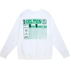 Apparel Mitchell & Ness T-Shirts & Tops-Retro Card Crew Longsleeve Boston Celtics Kevin Garnett