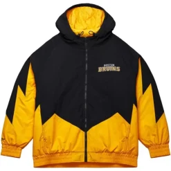 Apparel Mitchell & Ness Jackets & Outerwear-Retro Full Zip Jacket Current Logo Boston Bruins
